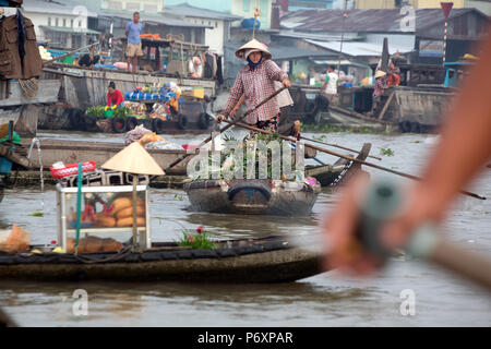 Phong Dien Schwimmender Markt in Can Tho Vietnam Stockfoto