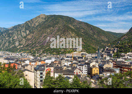 Die Skyline der Stadt Andorra La Vella, Andorra Stockfoto