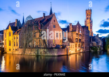 Blick vom Rozenhoedkaai, Brügge, Belgien, Europa. Stockfoto