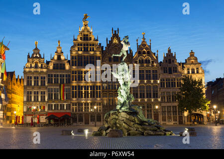 Guild Häuser im Hauptmarkt, Antwerpen, Flandern, Belgien Stockfoto