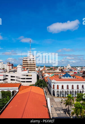 24 de Septiembre Square, Erhöhte Ansicht, Santa Cruz de la Sierra, Bolivien Stockfoto