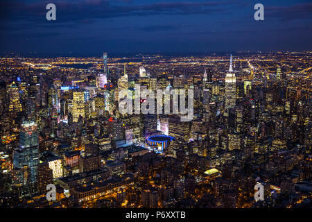Luftaufnahme über Midtown Manhattan, New York City, USA Stockfoto
