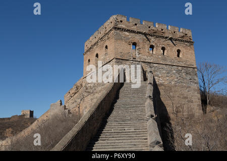 Die Große Mauer bei Jinshanling, 130 km von Beijing, China. Stockfoto