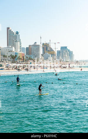 Israel, Tel Aviv - 16. Oktober 2016: Stadtbild von Tel Aviv Beachside Stockfoto