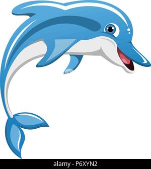Dolphin Jumping isoliert auf weißem Stock Vektor
