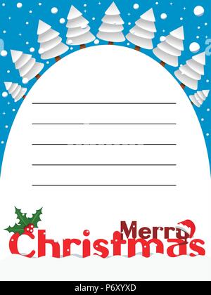 Frohe Weihnachten vertikale Karte mit schneebedeckten Landschaft Stock Vektor