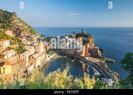 Italien. Ligurien. Parco Nazionale delle Cinque Terre. La Spezia und die Cinque Terre. Vernazza Stockfoto