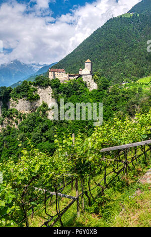 Schloss Tirol oder Castel Dorf Tirol Dorf Tirol - Tirol, Trentino Alto Adige - Südtirol, Italien Stockfoto
