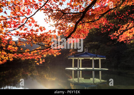 Südkorea, Jeolla Tun, naejangsan Nationalpark, naejangsan Teich und Wuhwajeong Pavillion Stockfoto