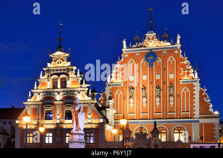 Haus der Bruderschaft der Mitesser zurückgehend bis 1334, einem UNESCO-Weltkulturerbe. Riga, Lettland Stockfoto