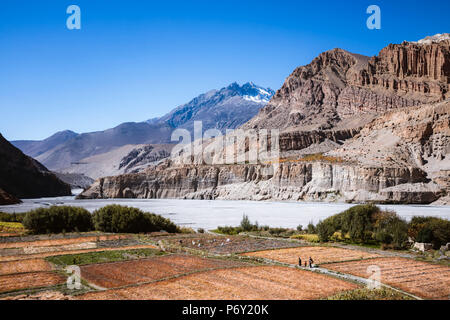 Landschaft in der Nähe von Chhusang, Upper Mustang, Nepal Stockfoto