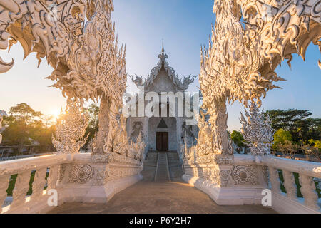 Wat Rong Khun (weiße Tempel), Chiang Rai, Thailand. Stockfoto