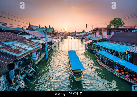 Schwimmenden Markt Amphawa , Samut Songkhram, Bangkok, Thailand. Stockfoto