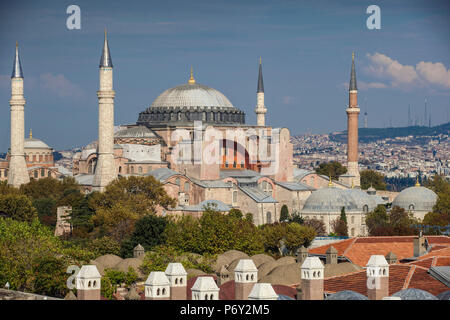 Türkei, Istanbul, Hagia Sophia, Aya Sofya Moschee, einmal in der Kirche, später eine Moschee, und jetzt ein Museum Stockfoto