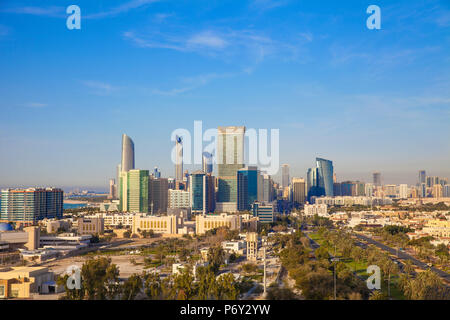 Die Vereinigten Arabischen Emirate, Abu Dhabi, Blick auf die Skyline der Stadt Stockfoto