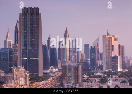 UAE, Dubai, Downtown Dubai, Downtown hi Gebäuden, Erhöhte Ansicht Stockfoto