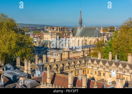 Großbritannien, England, Oxford, Oxford, der Universität Oxford Brasenose College und Exeter College über Stockfoto