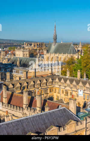 Großbritannien, England, Oxford, Oxford, der Universität Oxford Brasenose College und Exeter College über Stockfoto