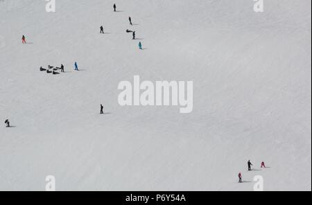 Überblick über österreichische Skigebiet in den Alpen von Österreich Stockfoto