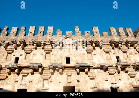 Äußere Bild antiken Amphitheater in Aspendos, Antalya, Türkei Stockfoto