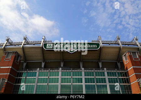 Die Außenseite des M&T-Stadium, Heimstadion der Baltimore Ravens American Football Team, Camden Yards, Baltimore, Maryland, USA Stockfoto