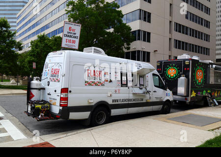 Mobile Essen van zu verkaufen in der Nähe von crabcakes Harborplace, Baltimore, Maryland, USA Stockfoto