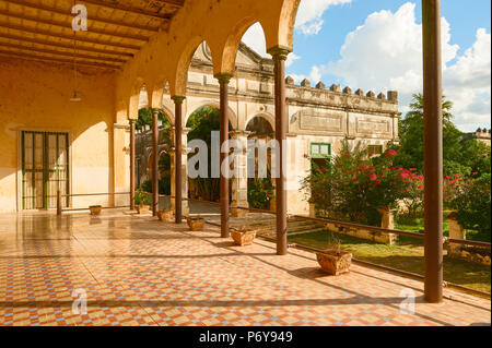 Hacienda Yaxcopoil ist ein aus dem 17. Jahrhundert henequen Plantage in der Nähe von Merida, Yucatan, Mexiko, heute ein Museum, Gästehaus und Veranstaltungsort. Stockfoto