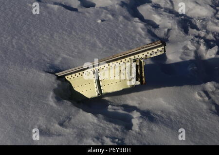 Junkers Ju-88 Wreckage in Adventdalen, Svalbard Stockfoto