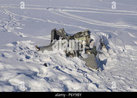 Junkers Ju-88 Wreckage in Adventdalen, Svalbard Stockfoto