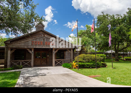 Stadt von Davie Rathaus, historischer, Old West style Gebäude aus Holz - Davie, Florida, USA Stockfoto