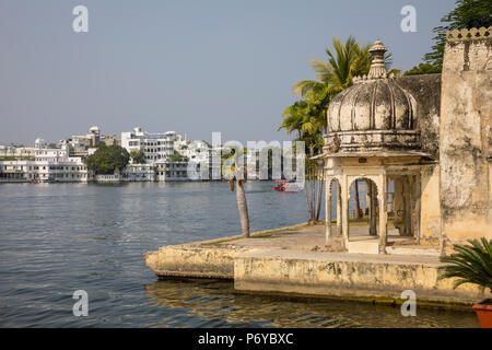 Pichola-See, Udaipur, Rajasthan, Indien Stockfoto