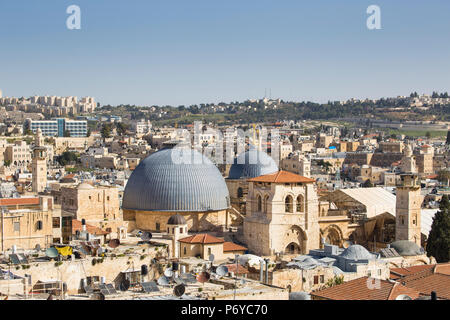 Israel, Jerusalem, Altstadt, in der Sicht der christlichen Viertel und die Kirche des Heiligen Grabes Stockfoto