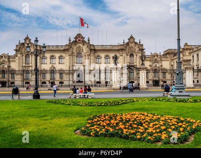 Regierung Palace, Plaza de Armas, Lima, Peru Stockfoto