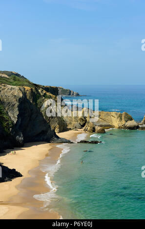 Praia dos Alteirinhos Alteirinhos (Strand). Zambujeira do Mar, Costa Vicentina. Alentejo, Portugal Stockfoto