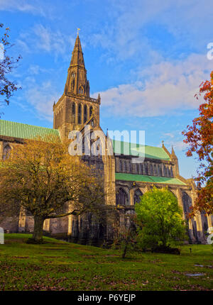 Großbritannien, Schottland, Lowlands, Glasgow, Blick auf die Kathedrale von Saint Mungo. Stockfoto