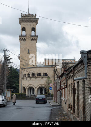 Gori, Georgien - Dezember 1, 2016: Straße, die zu den lokalen Museum zu Joseph Stalin, der Führer der Sowjetunion, der in Gori geboren wurde. Stockfoto