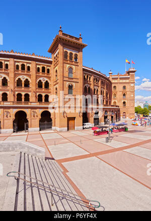 Spanien, Madrid, Außenansicht der Stierkampfarena Plaza de Toros de Las Ventas. Stockfoto