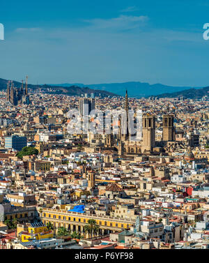 Die Skyline der Stadt Barcelona, Katalonien, Spanien Stockfoto