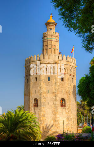 Torre del Oro, Sevilla, Andalusien, Spanien Stockfoto