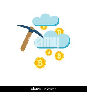 Cloud Bergbau Vektor Icon Stock Vektor