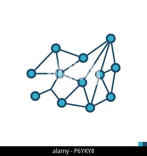 Vertriebsnetz Flachbild-Symbol Stock Vektor