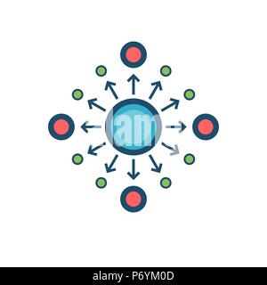 Dezentralisierung flache Vektor Icon Stock Vektor