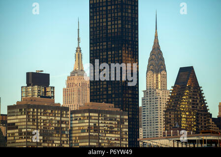 USA, Ostküste, New York, Manhattan, Midtown, Chrysler und Empire State Building Stockfoto