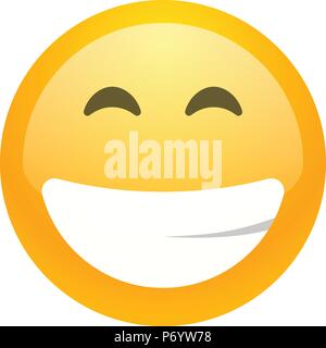 Gelbe Lächeln emoji Gesicht Symbol isoliert Stock Vektor