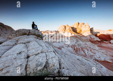 Wanderer an Vermillion Cliffs, Arizona, USA (MR) Stockfoto