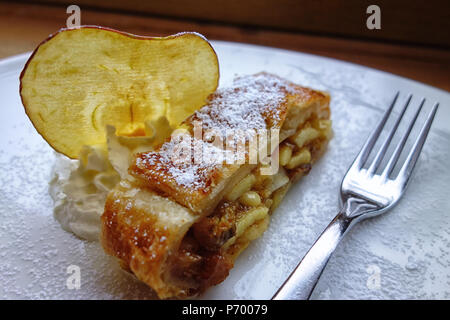 Closeup strudel Slice Stockfoto