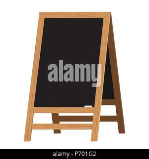 Menü Schwarzes Brett. Vector Illustration. Element auf das Thema der Restaurant Business. Für Chalk Zeichnung. Realistische Holz- Ankündigung board. Stock Vektor