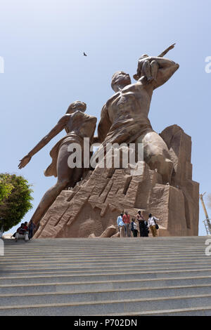 Statue zu Unabhängigkeit, Dakar, Senegal Stockfoto