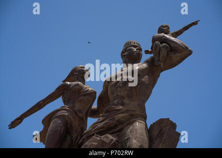 Statue zu Unabhängigkeit, Dakar, Senegal Stockfoto