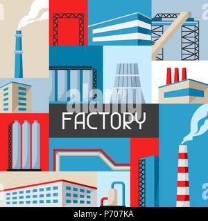 Industrie Fabrik Hintergrund. Stock Vektor